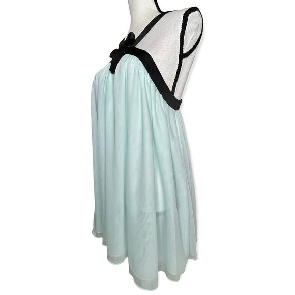 Kate Spade Powder Blue Contrast Bow Tie Halter Neckline Chemise Top SZ Medium - Picture 4 of 8